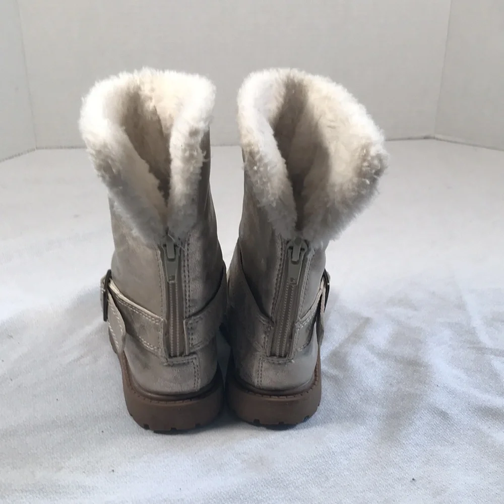Carter’s Girls Vegan Metallic Gold Leather June Fashion Knee High  Faux Fur Boot
